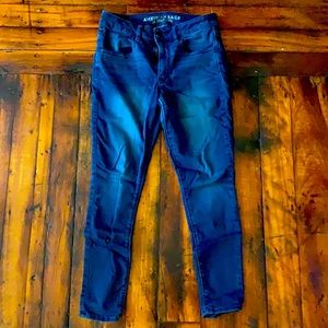 AE sateen high rise jeggings